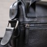 Мужская черная сумка-мессенджер из комбинированной кожи SHVIGEL (11174) - 9