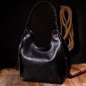 Шкіряна сумка жіноча чорного кольору з однією лямкою KARYA (2420867) - 9