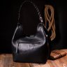 Шкіряна сумка жіноча чорного кольору з однією лямкою KARYA (2420867) - 10