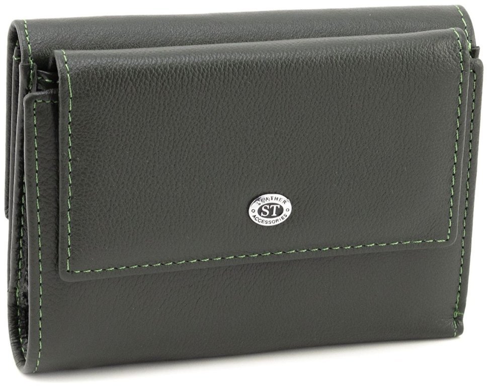 Женское портмоне кожаное ST Leather 94581 зеленого цвета modnotak фото №1