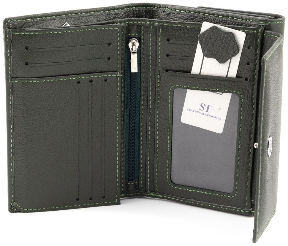 Женское портмоне кожаное ST Leather 94581 зеленого цвета modnotak фото №2