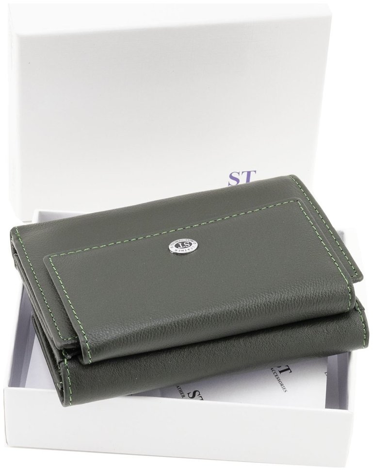 Женское портмоне кожаное ST Leather 94581 зеленого цвета modnotak фото №10