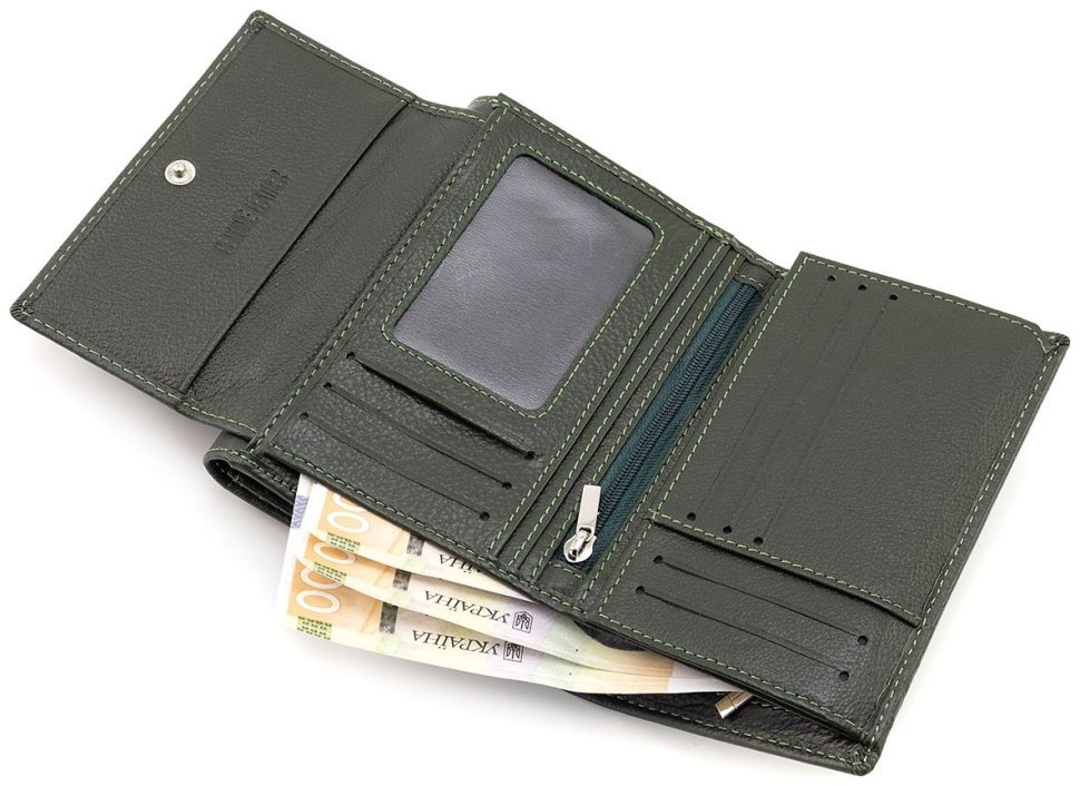 Женское портмоне кожаное ST Leather 94581 зеленого цвета modnotak фото №7