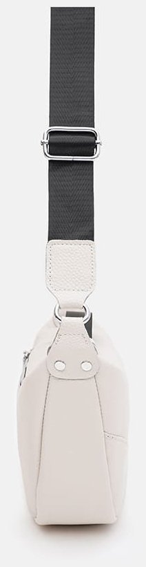 Стильная женская сумка из фактурной кожи белого цвета Borsa Leather 94681 modnotak фото №4