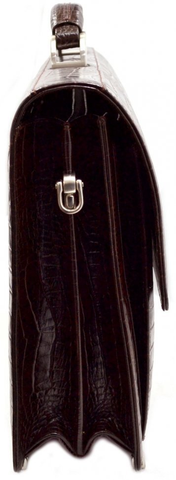 Багатофункціональний шкіряний портфель коричневого кольору з тисненням Desisan (216-19)