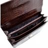 Многофункциональный кожаный портфель коричневого цвета с тиснением Desisan (216-19) - 4