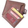 Чоловічий портмоне з натуральної шкіри коричневого кольору з блоком під картки KARYA (2421067) - 4