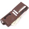 Мужское портмоне из натуральной кожи коричневого цвета с блоком под карточки KARYA (2421067) - 7