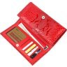 Горизонтальний лаковий жіночий гаманець з натуральної шкіри з тисненням під змію в червоному кольорі KARYA (2421167) - 3