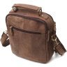 Коричневая мужская сумка-барсетка среднего размера из натуральной кожи Vintage 2422250 - 2