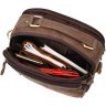 Коричневая мужская сумка-барсетка среднего размера из натуральной кожи Vintage 2422250 - 5