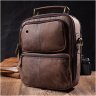 Коричневая мужская сумка-барсетка среднего размера из натуральной кожи Vintage 2422250 - 7