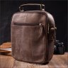 Коричневая мужская сумка-барсетка среднего размера из натуральной кожи Vintage 2422250 - 8