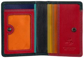 Кожаный картхолдер с ID-окошком для документов Visconti RB111 черный/разноцветный 95481