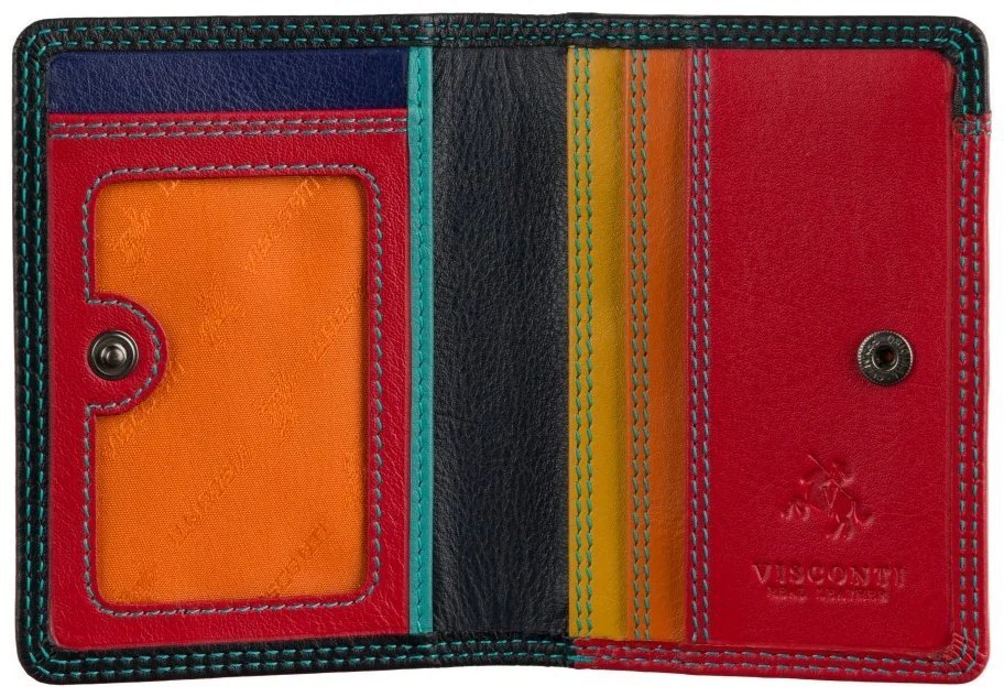 Кожаный картхолдер с ID-окошком для документов Visconti RB111 черный/разноцветный 95481 фото №2 Кожаный картхолдер с ID-окошком для документов Visconti RB111 черный/разноцветный 95481 modnotak фото №2