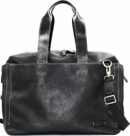 Чоловіча шкіряна сумка чорного кольору під ноутбук VATTO (12122)