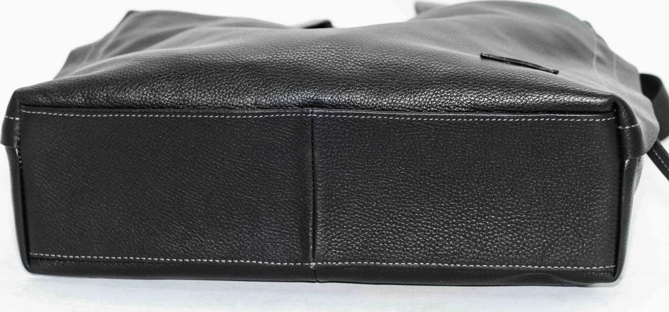 Мужская кожаная сумка черного цвета под ноутбук VATTO (12122)