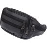 Мужская кожаная многофункциональная сумка на пояс черного цвета Borsa Leather (21394) - 1