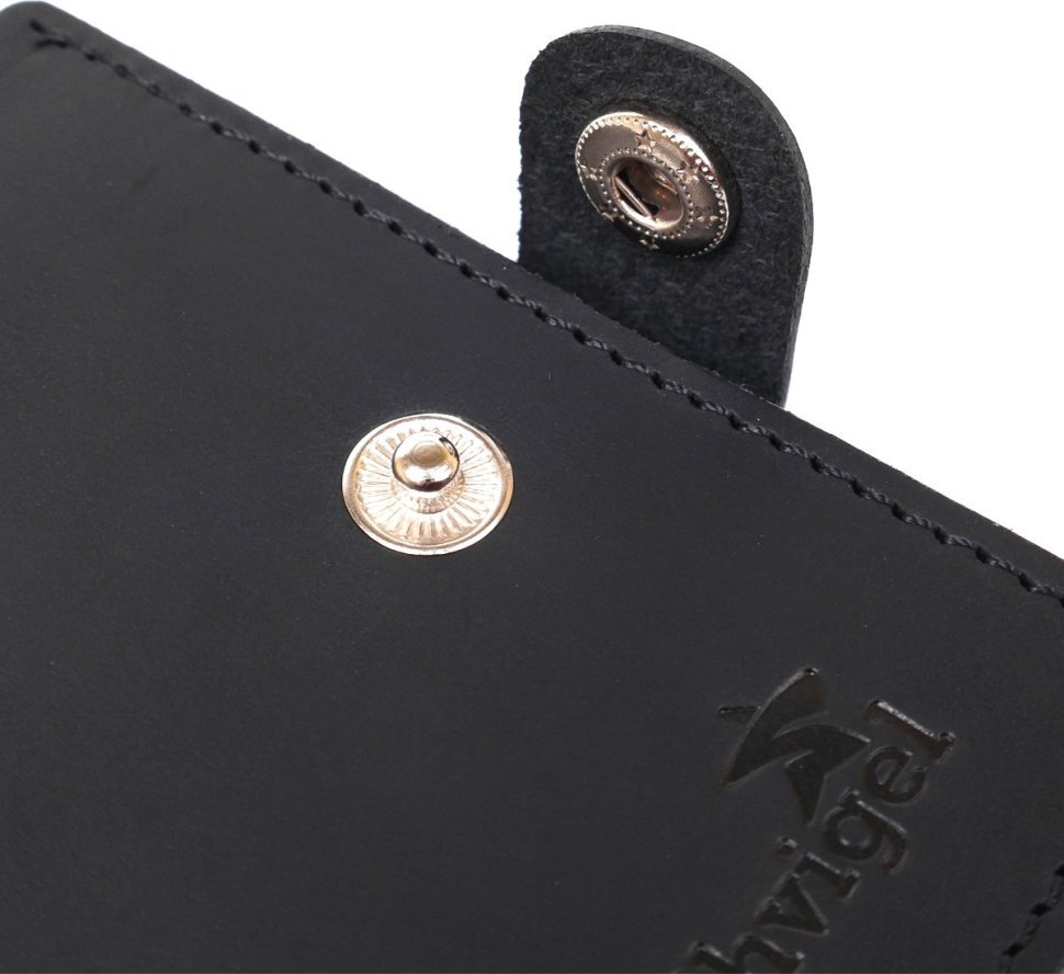 Черное мужское портмоне классического стиля из винтажной кожи Shvigel (2416495)