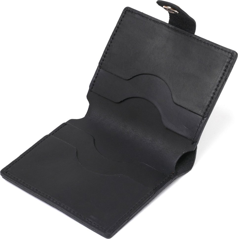 Черное мужское портмоне классического стиля из винтажной кожи Shvigel (2416495)