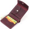 Жіночий компактний гаманець марсалового кольору з натуральної шкіри з vintage ефектом Shvigel (2416616) - 3