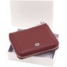 Кожаный женский кошелек бордового цвета с монетницей ST Leather 1767281 - 10