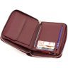 Кожаный женский кошелек бордового цвета с монетницей ST Leather 1767281 - 5