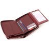 Кожаный женский кошелек бордового цвета с монетницей ST Leather 1767281 - 6