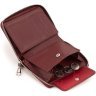 Кожаный женский кошелек бордового цвета с монетницей ST Leather 1767281 - 7