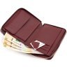Кожаный женский кошелек бордового цвета с монетницей ST Leather 1767281 - 8