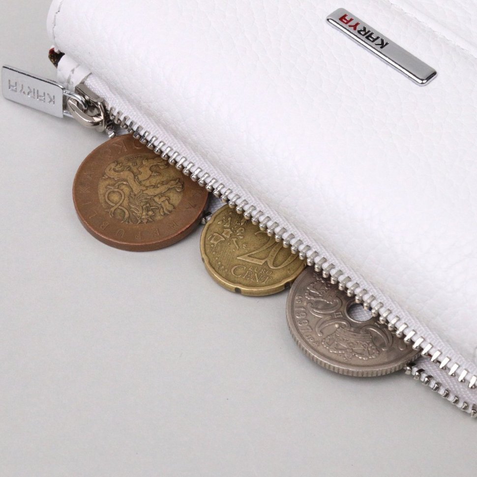 Белый женский кошелек из натуральной кожи с монетницей KARYA (2421383)