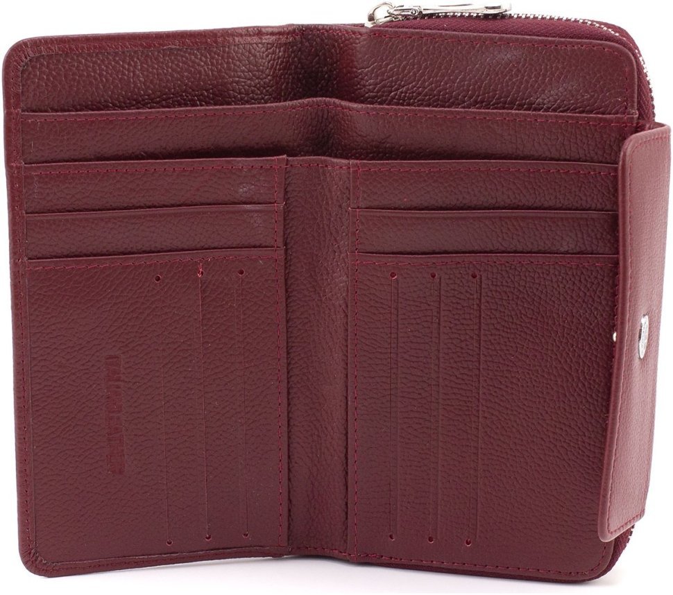 Бордовий жіночий гаманець середнього розміру із натуральної шкіри флотар ST Leather 1767381