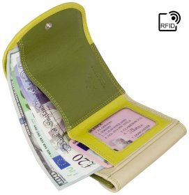 Маленький різнокольоровий жіночий гаманець із натуральної шкіри з монетницею Visconti Zanzibar 77381