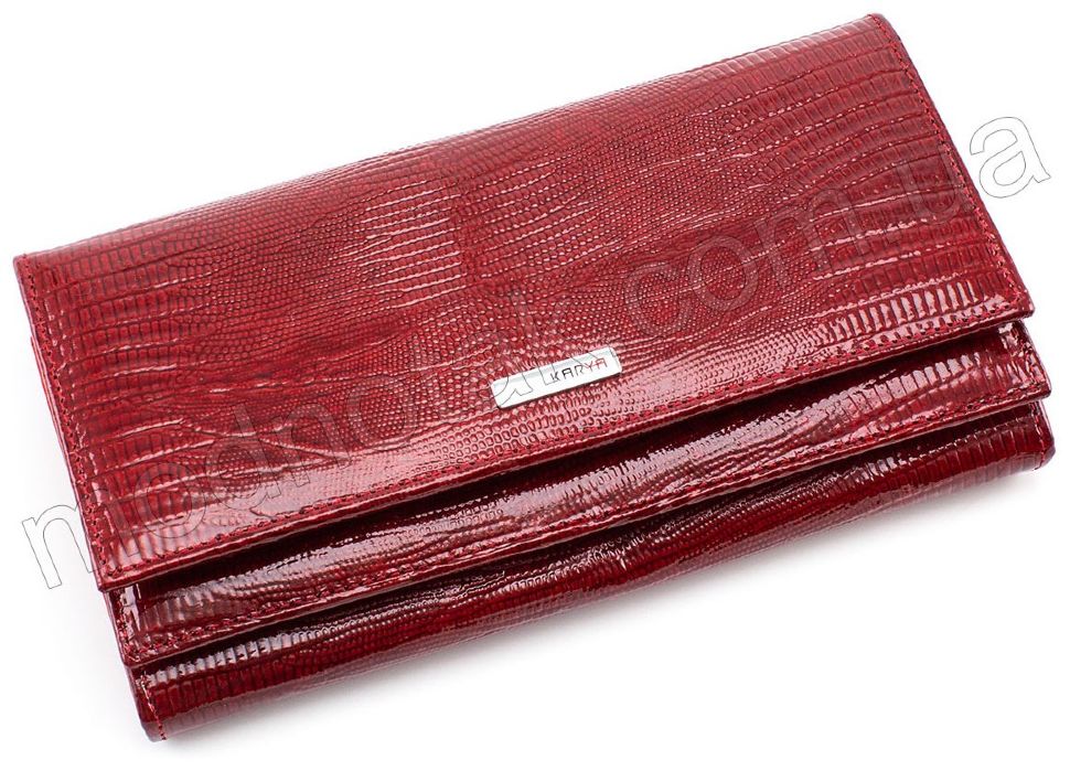 Жіночий лаковий гаманець з натуральної шкіри KARYA (1014-074)