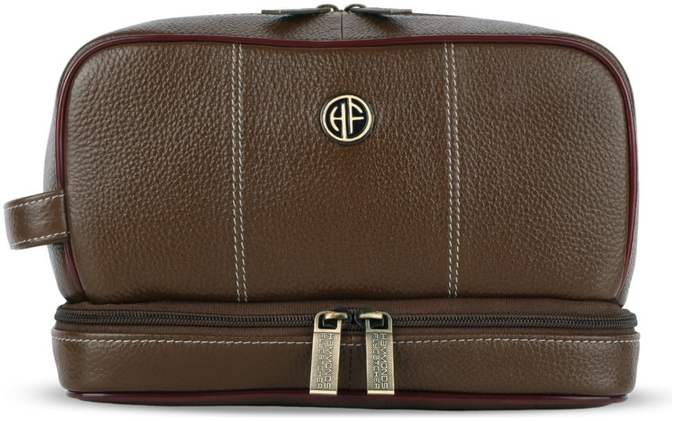 Повседневный несессер из натуральной фактурной кожи с ремешком на кисть Hammonds Flycatcher TC4003 Brushwood коричневый 107981 modnotak фото №1