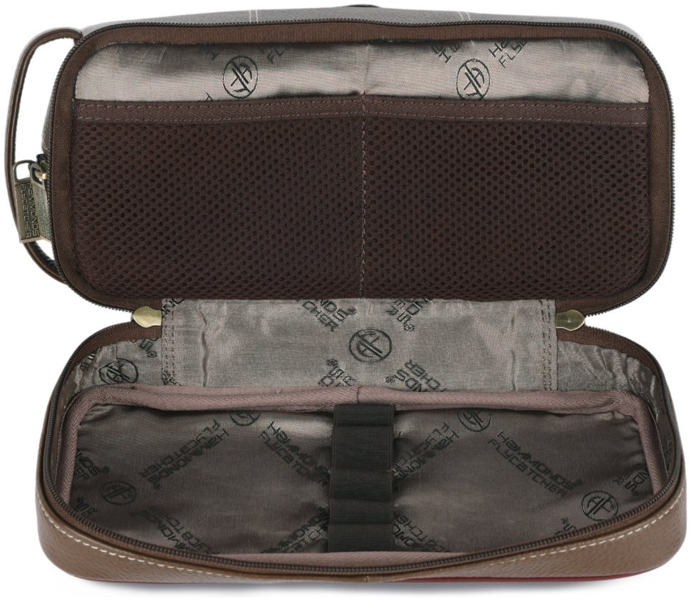 Повседневный несессер из натуральной фактурной кожи с ремешком на кисть Hammonds Flycatcher TC4003 Brushwood коричневый 107981 modnotak фото №4