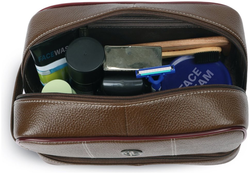 Повседневный несессер из натуральной фактурной кожи с ремешком на кисть Hammonds Flycatcher TC4003 Brushwood коричневый 107981 modnotak фото №5