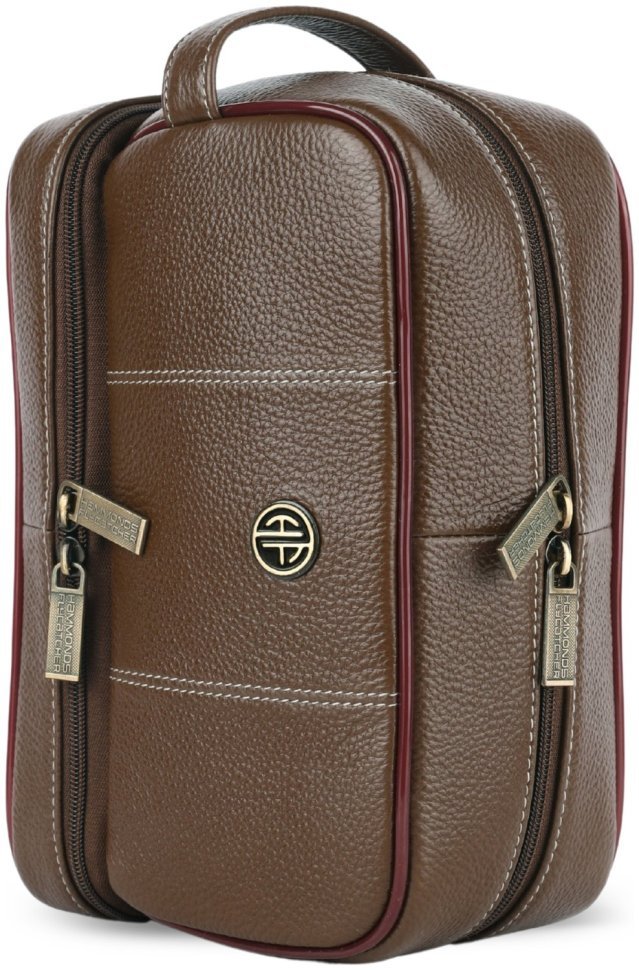 Повседневный несессер из натуральной фактурной кожи с ремешком на кисть Hammonds Flycatcher TC4003 Brushwood коричневый 107981 modnotak фото №6