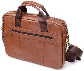 Деловой мужской кожаный портфель для работы и ноутбука до 15" Vintage 98181 коричневого цвета