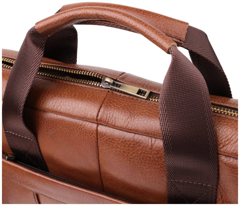 Деловой мужской кожаный портфель для работы и ноутбука до 15" Vintage 98181 коричневого цвета modnotak фото №5