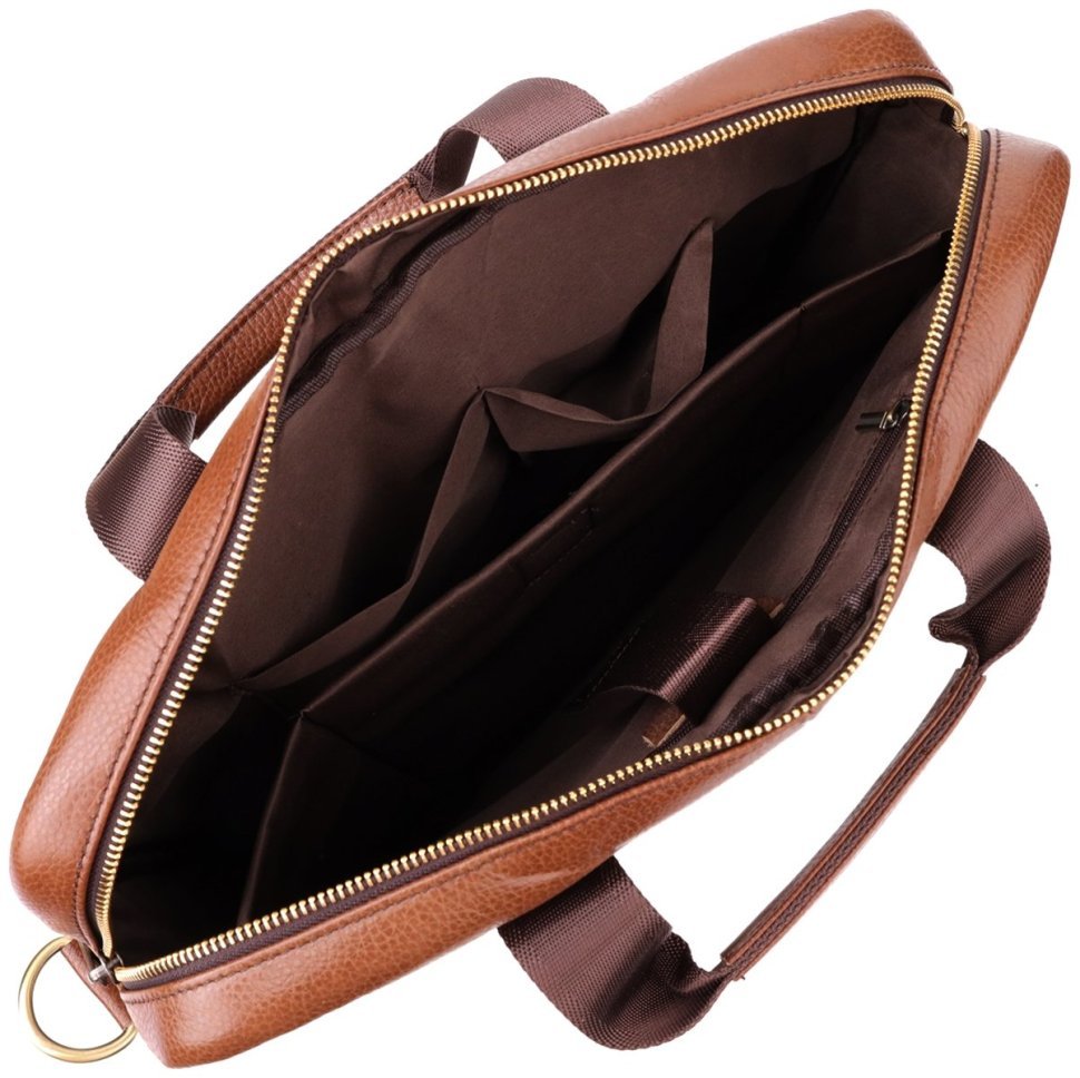 Деловой мужской кожаный портфель для работы и ноутбука до 15" Vintage 98181 коричневого цвета modnotak фото №7
