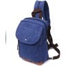 Синий мужской слинг-рюкзак из плотного текстиля на молнии Vintage 2422184 - 1