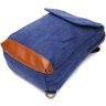Синий мужской слинг-рюкзак из плотного текстиля на молнии Vintage 2422184 - 3