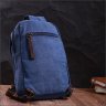 Синій чоловічий слінг-рюкзак із щільного текстилю на блискавці Vintage 2422184 - 8