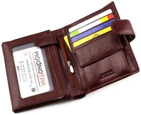 Мужской большой кошелек из гладкой коричневой кожи BOSTON (16710)