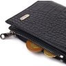 Чорний маленький гаманець із натуральної шкіри з тисненням під крокодила CANPELLINI (2421673) - 5