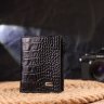 Чорний маленький гаманець із натуральної шкіри з тисненням під крокодила CANPELLINI (2421673) - 6