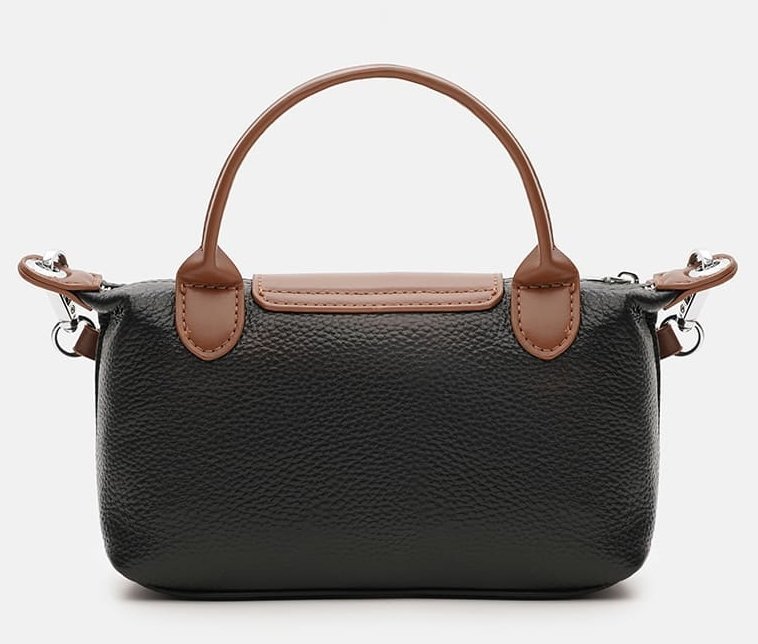 Компактная женская сумка из фактурной кожи на молнии через плечо Borsa Leather 108881 черного цвета фото №3 Компактная женская сумка из фактурной кожи на молнии через плечо Borsa Leather 108881 черного цвета modnotak фото №3