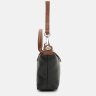 Компактная женская сумка из фактурной кожи на молнии через плечо Borsa Leather 108881 черного цвета фото №4 Компактная женская сумка из фактурной кожи на молнии через плечо Borsa Leather 108881 черного цвета modnotak фото - 4