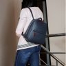 Темно-синій жіночий рюкзак з натуральної шкіри з яскраво-вираженою фактурою Issa Hara (27091) - 5